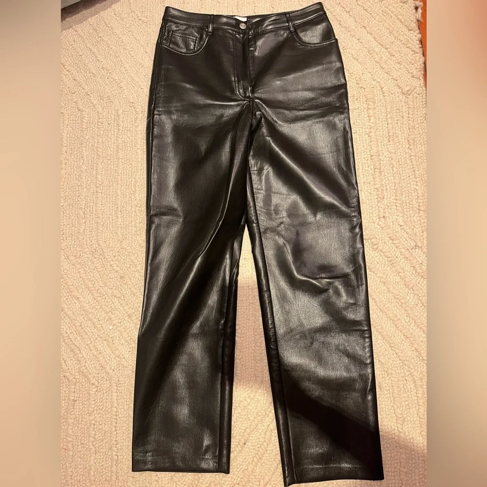 Wilfred High Waisted Black Melina Leather Pant Women’s Size 10 - Picture 3 of 5
